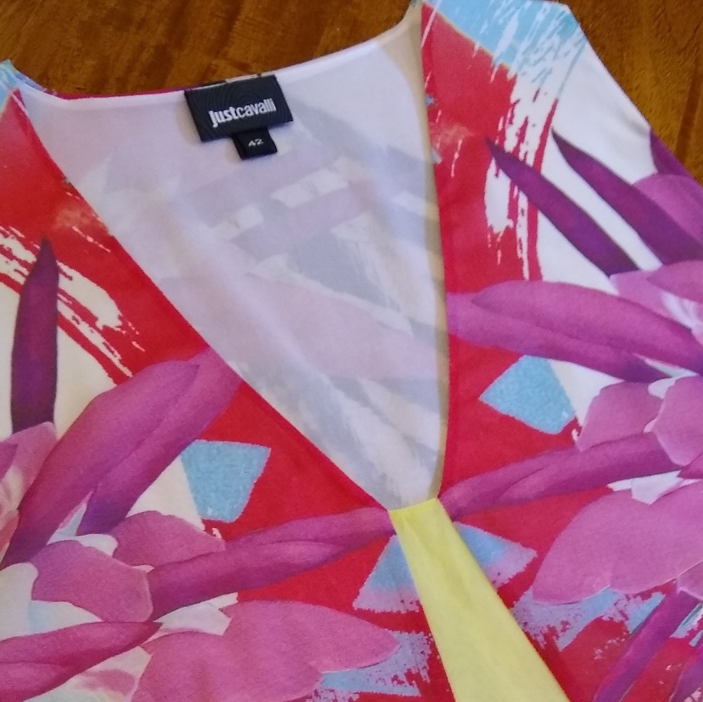 Just Cavalli multi color silk top